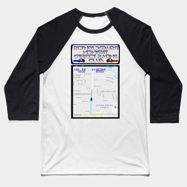 Reynoldsburg Midnight Street Racing Club Baseball T-Shirt by chaometrix